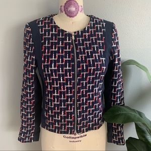 Women’s H&M Tweed Zip Up Long Sleeve Blazer Size 6